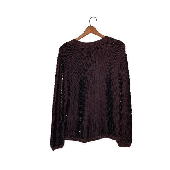 New Vintage 80s Gardy California M Luxe Sequin Embellished Knit Cardigan Sweater - Picture 2 of 6